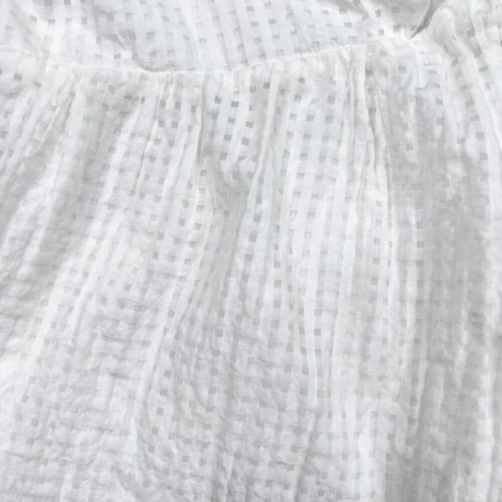 Maeve Anthropologie Off-the-Shoulder Smocked Blouse Puff Sleeves Size M